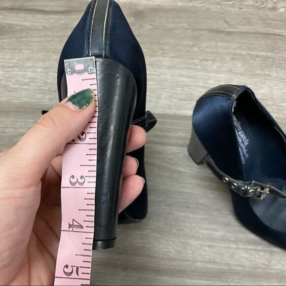 Pedro Garcia Satin Leather Heels Blue - Picture 13 of 13